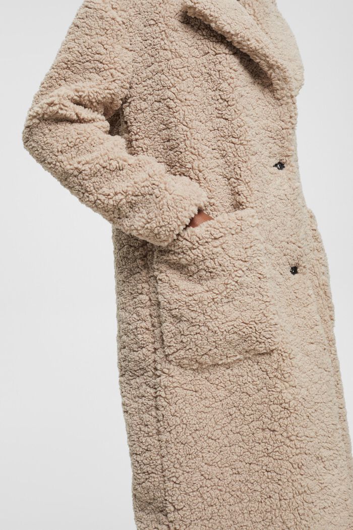 nakke min Ti år ESPRIT-Frakke i plys i vores onlinebutik