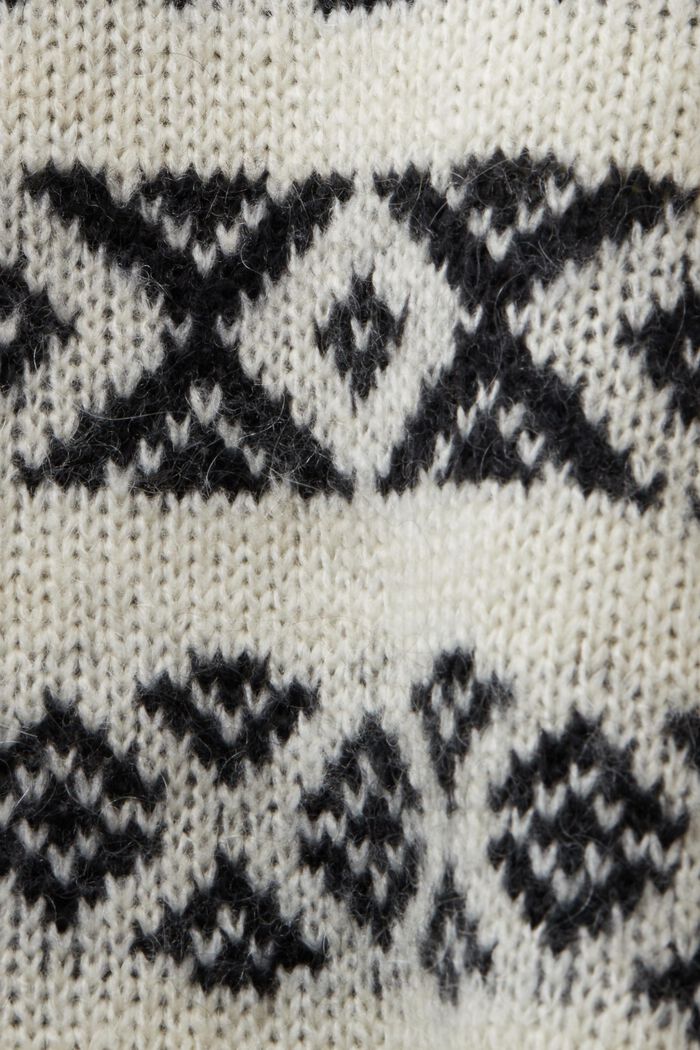 Jacquard-sweater i uldmiks med rullekrave, ICE, detail image number 6