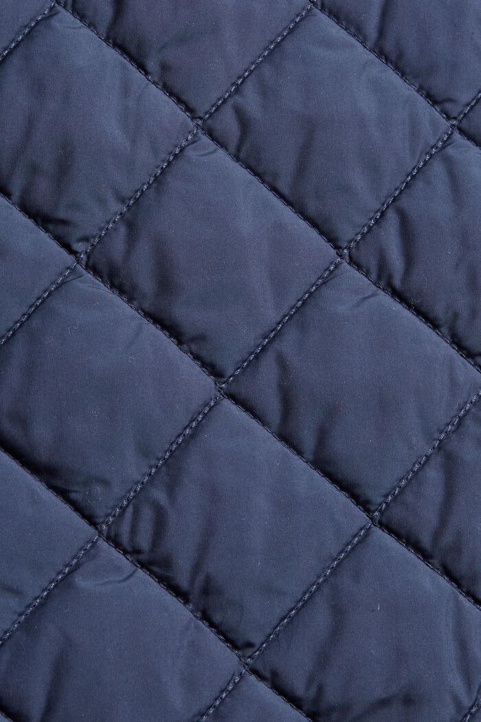 Af genanvendte materialer: Frakke med syet diamantmønster, NAVY, detail image number 4