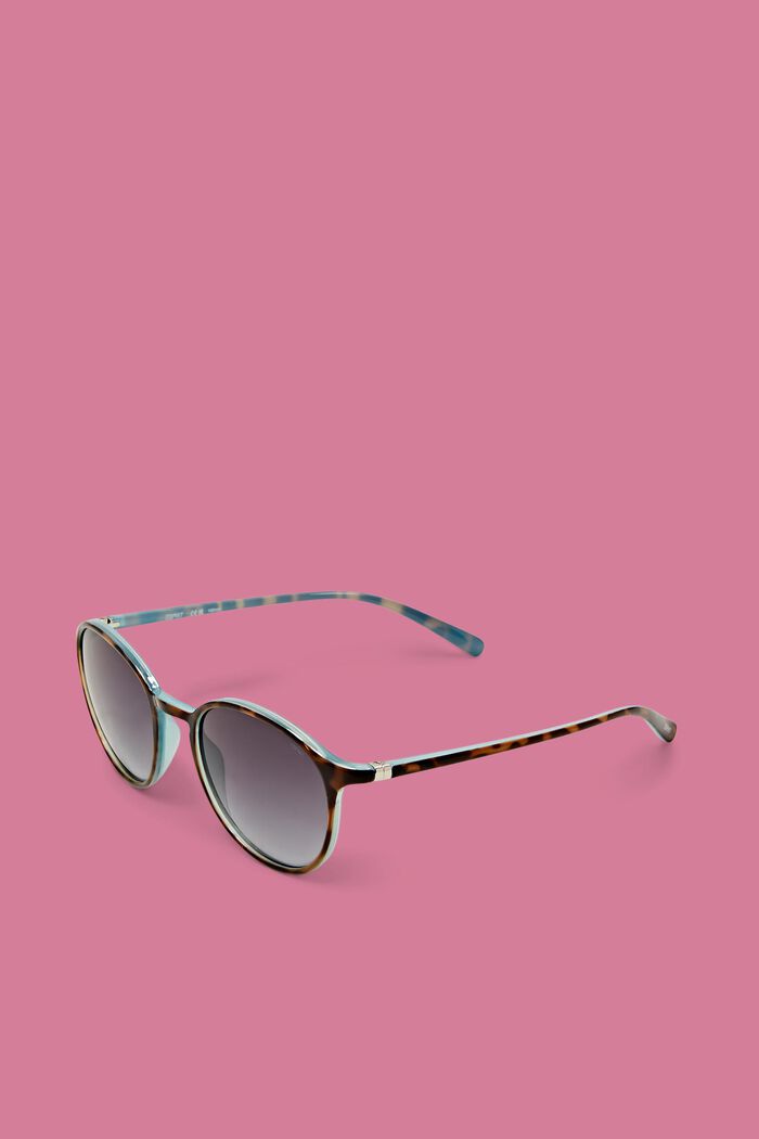 Rund solbrille med kunstofstel, DEMI BLUE, detail image number 2