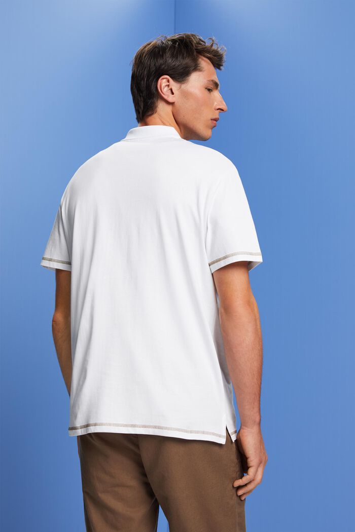Poloshirt i jersey, 100 % bomuld, WHITE, detail image number 3