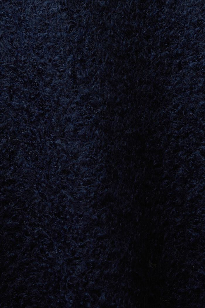 Frakke i krøllet uldmiks, NAVY, detail image number 5