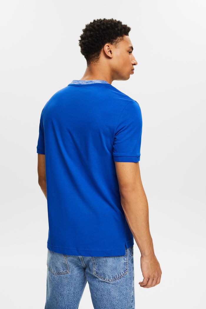 T-shirt med space dye-krave, BRIGHT BLUE, detail image number 2