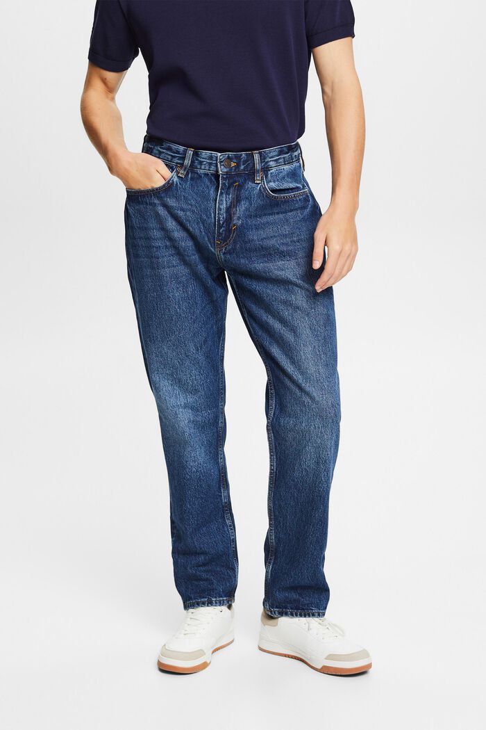 Lige jeans med mellemhøj talje, BLUE DARK WASHED, detail image number 0