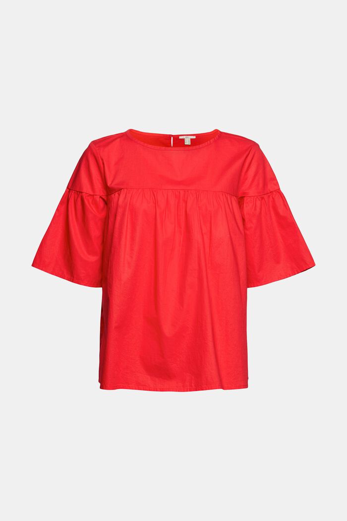 Bluse med korte ærmer, økologisk bomuld, RED, detail image number 5