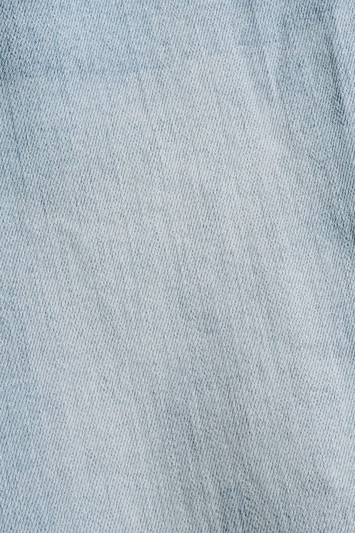 High rise-jeans med used-detaljer, BLUE LIGHT WASHED, detail image number 4