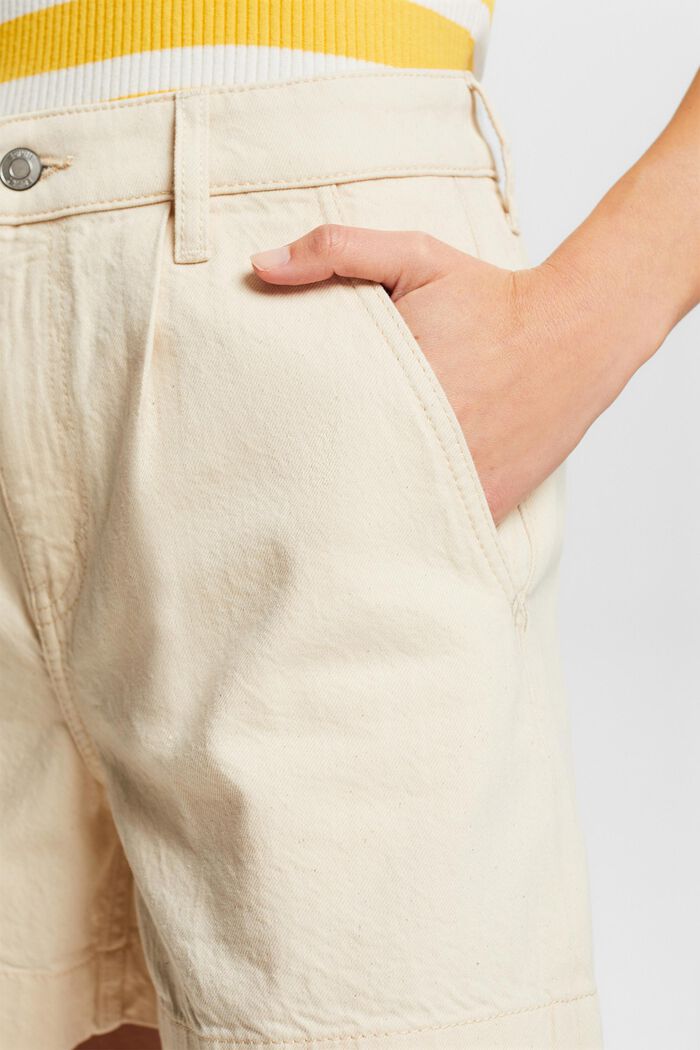 Twill-shorts i vasket bomuld, OFF WHITE, detail image number 3
