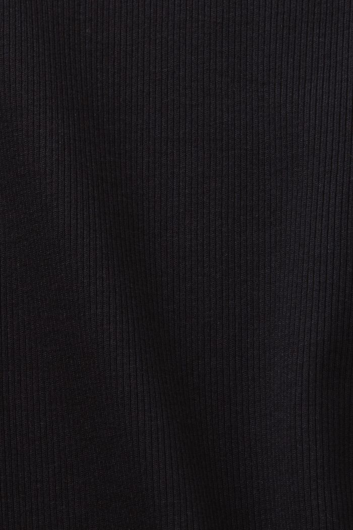 T-shirt i bomuldsjersey med rund hals, BLACK, detail image number 5