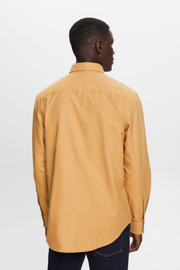 Meleret skjorte, 100 % bomuld, CAMEL, detail image number 3