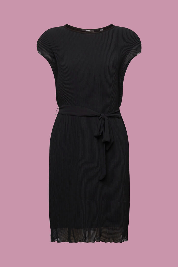 Plisseret kjole uden ærmer, LENZING™ ECOVERO™, BLACK, detail image number 6
