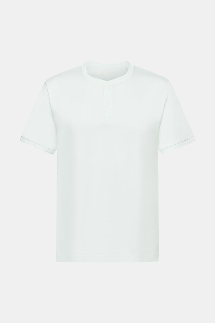 Henley-T-shirt i jersey, LIGHT AQUA GREEN, detail image number 5
