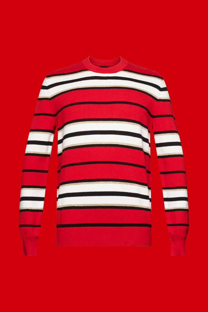 Stribet pullover med kashmir, RED, detail image number 6