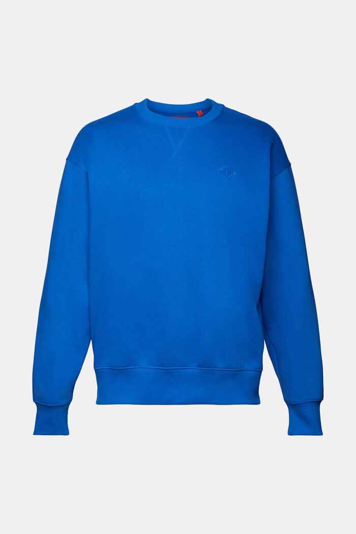 Sweatshirt med syet logo, BRIGHT BLUE, detail image number 6