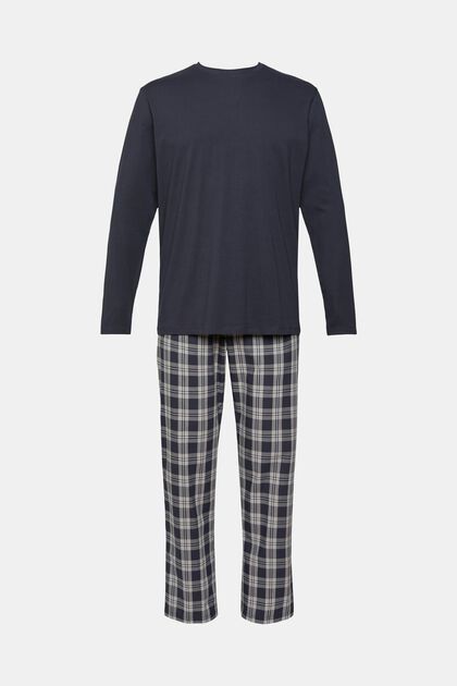 Pyjamas med ternede bukser, NAVY, overview