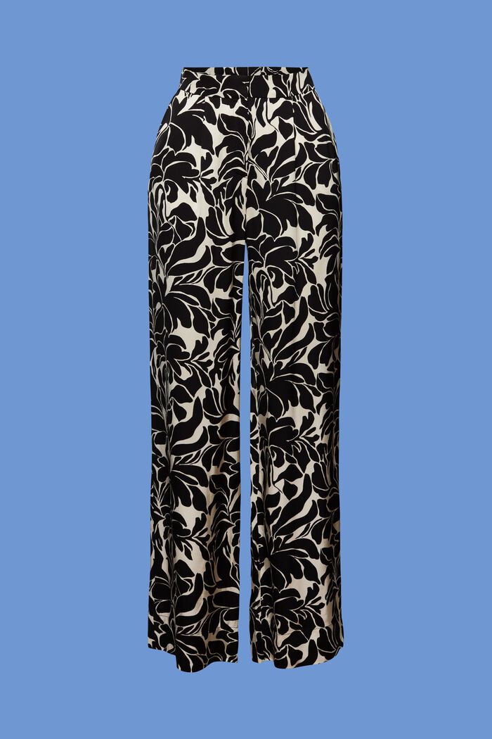 Bukser i satin med vide ben, LENZING™ ECOVERO™, WHITE, detail image number 6