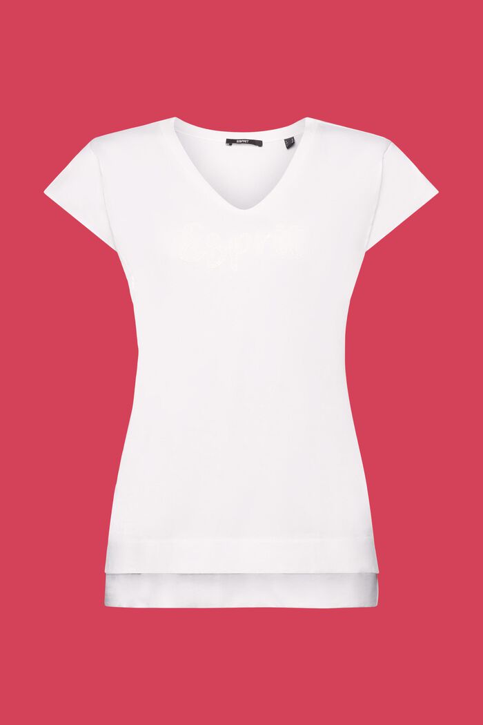 T-shirt med farveafstemt print, 100 % bomuld, WHITE, detail image number 7