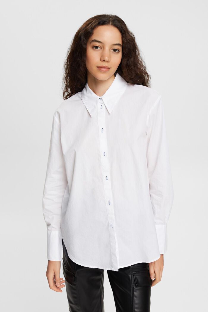 T-shirt i skjortebluselook, WHITE, detail image number 1