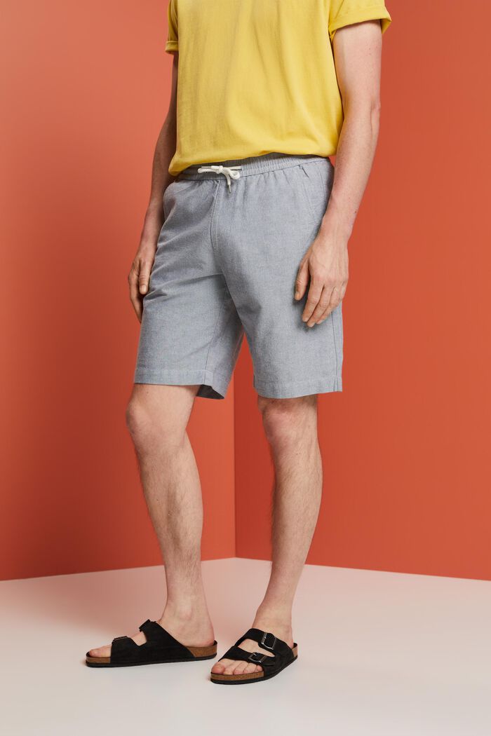 Pull on-shorts i twill, 100 % bomuld, NAVY, detail image number 0