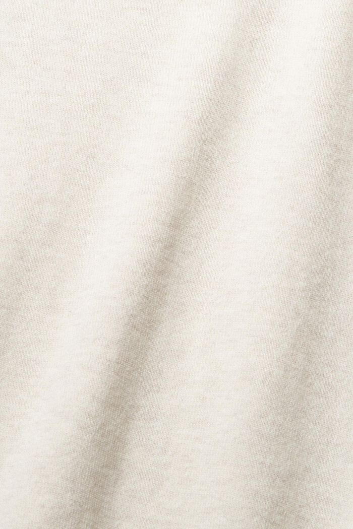 Finmasket striksweater i 100 % bomuld, SAND, detail image number 1