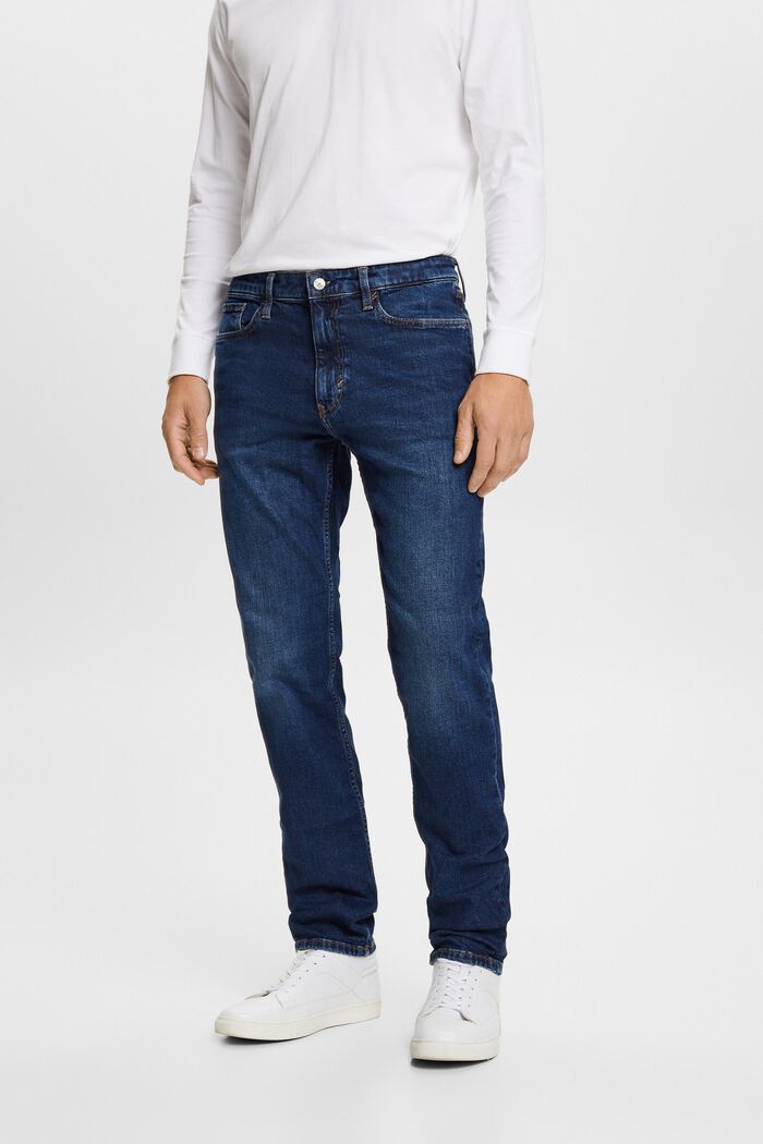 Lige jeans med mellemhøj talje, BLUE DARK WASHED, detail image number 0