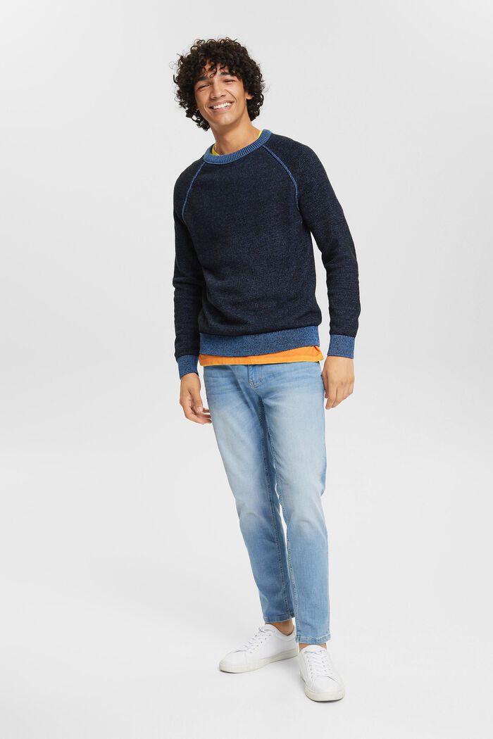 Meleret striksweater, NAVY, detail image number 1