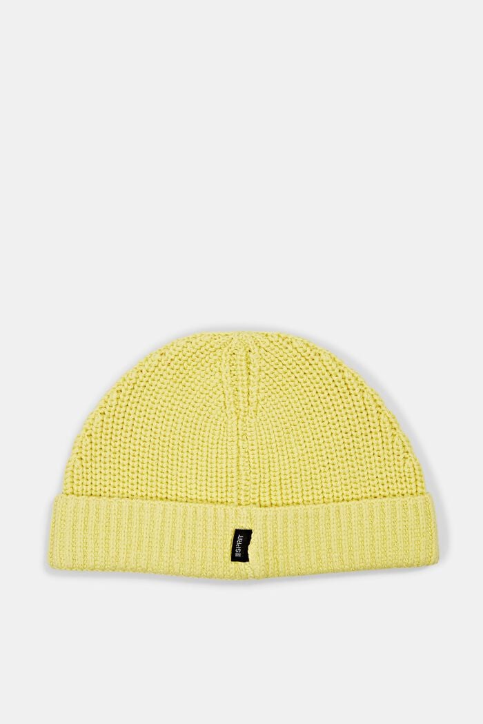 Kort beanie i bomuld, YELLOW, detail image number 0