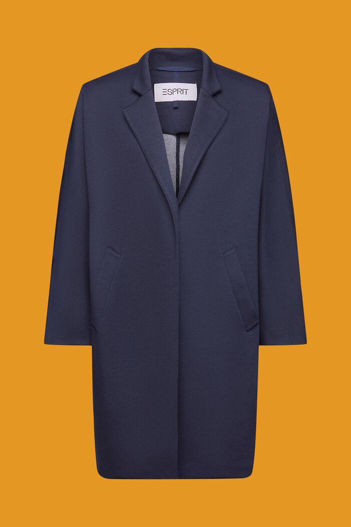 Dobbeltsidet frakke i jersey, NAVY, detail image number 7
