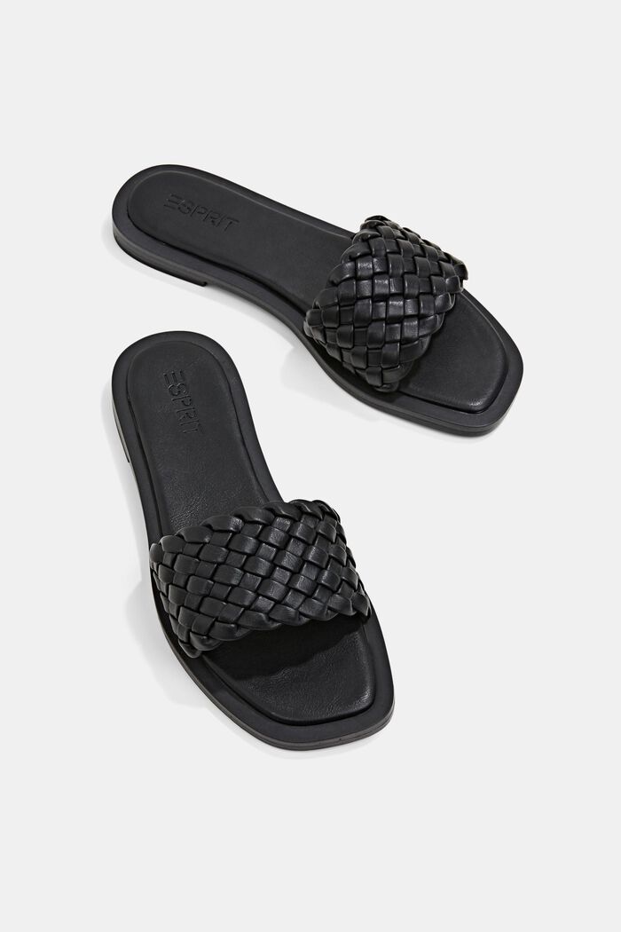 Slippers med flettede remme, BLACK, detail image number 6