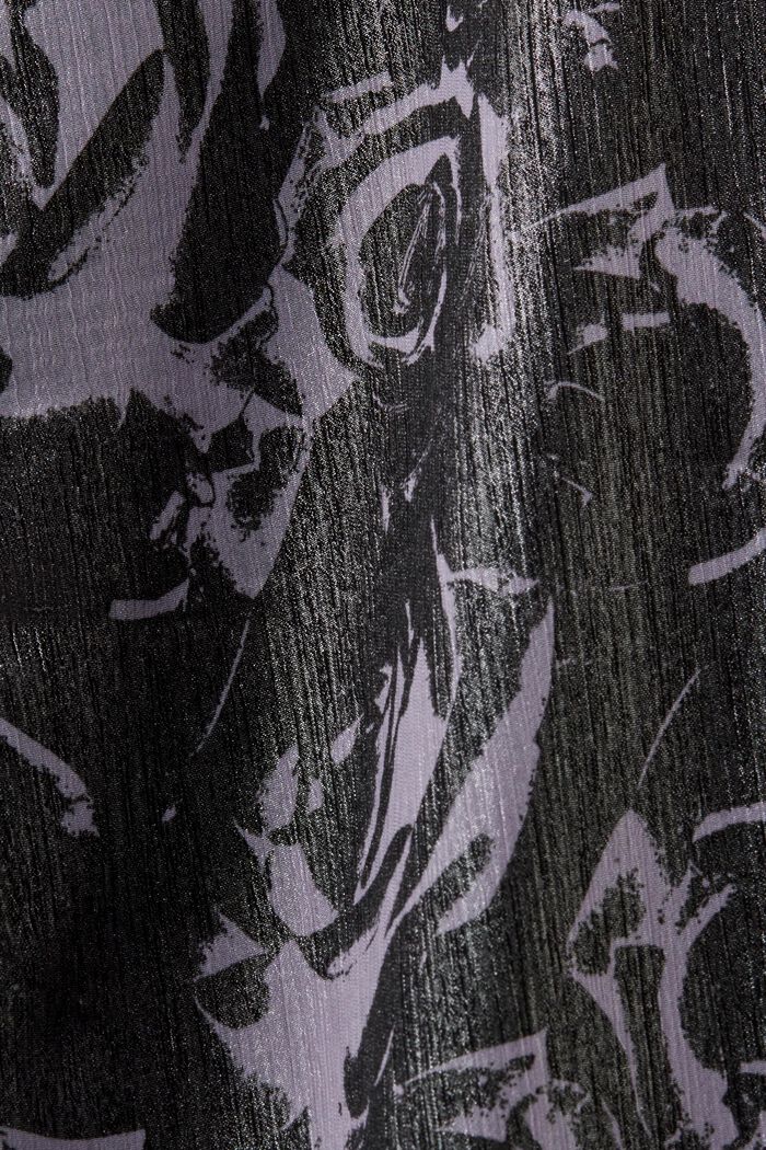Off shoulder-maxikjole i chiffon med print, BLACK, detail image number 5
