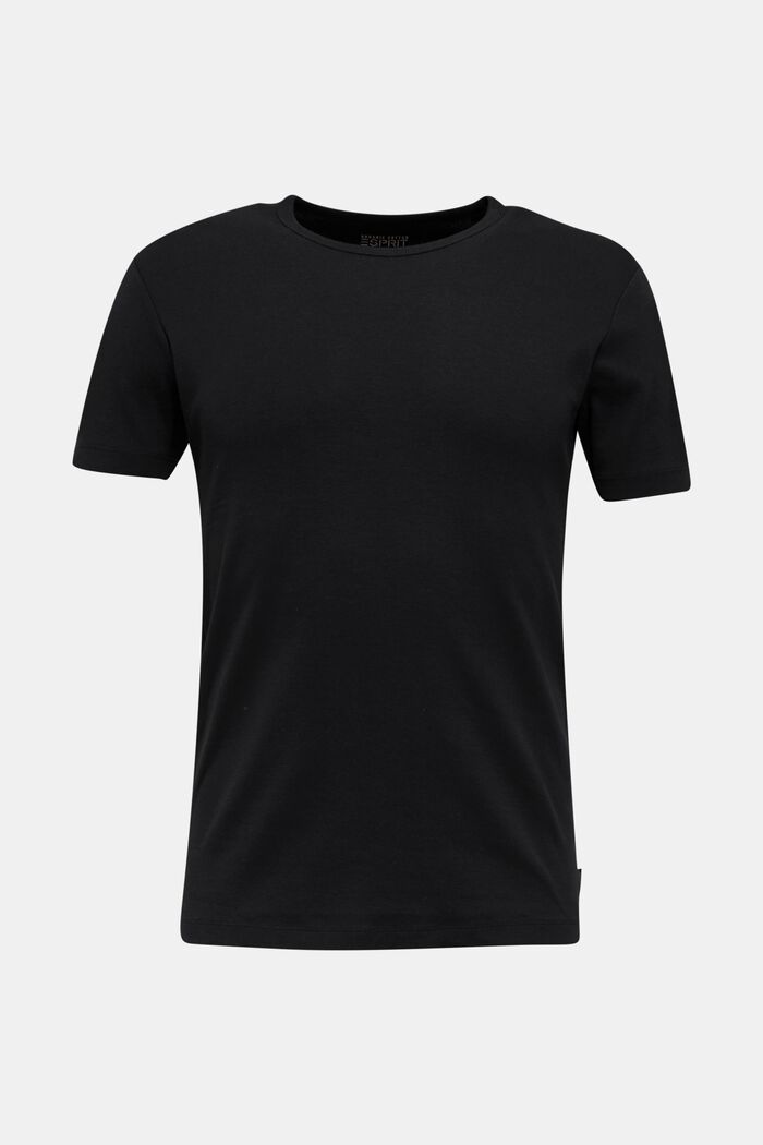 Jerseyrib-shirt af 100% bomuld, BLACK, overview