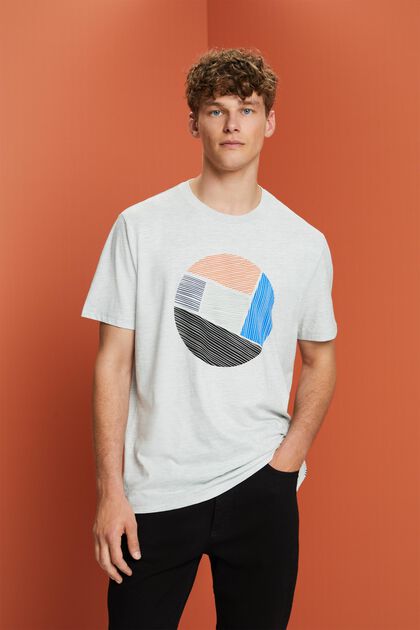 Jersey-T-shirt med rund hals og print