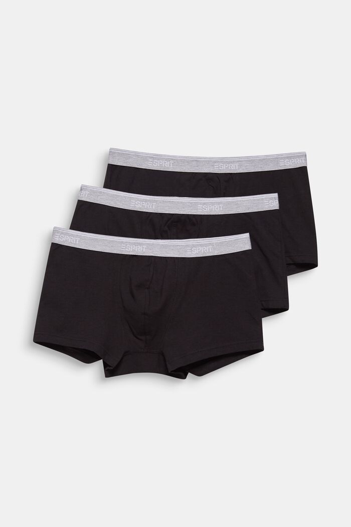 Pakke med 3 stk.: Hipster-shorts med logolinning, BLACK, overview