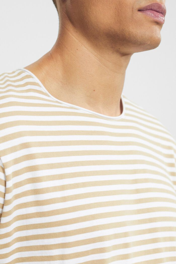 Jersey-T-shirt med striber, BEIGE, detail image number 0