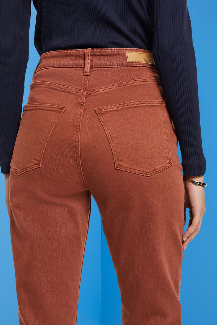 Cropped bukser med rå kant forneden, RUST BROWN, detail image number 2