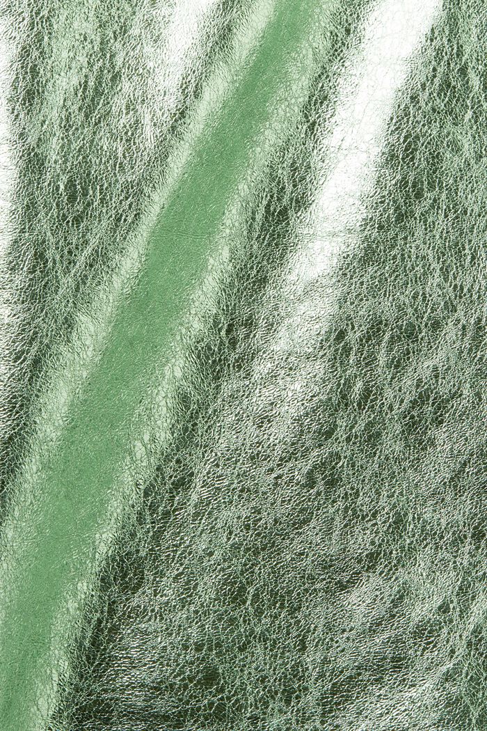 Coatet metallic shacket i skind, LIGHT AQUA GREEN, detail image number 6