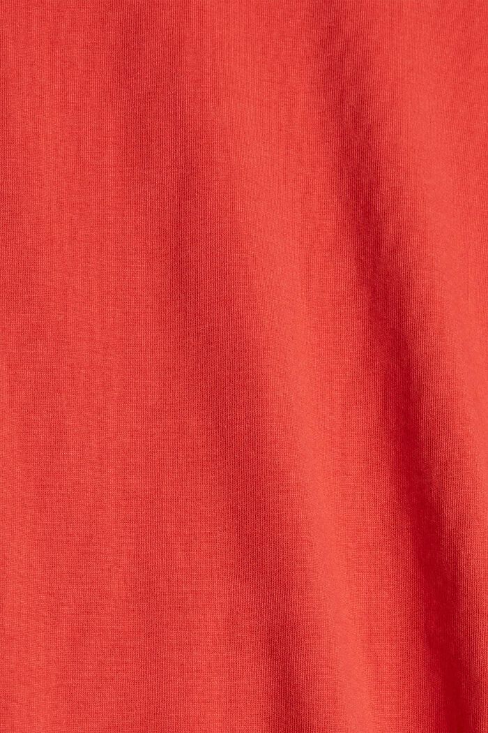 T-shirt i jersey med V-udskæring, RED ORANGE, detail image number 4