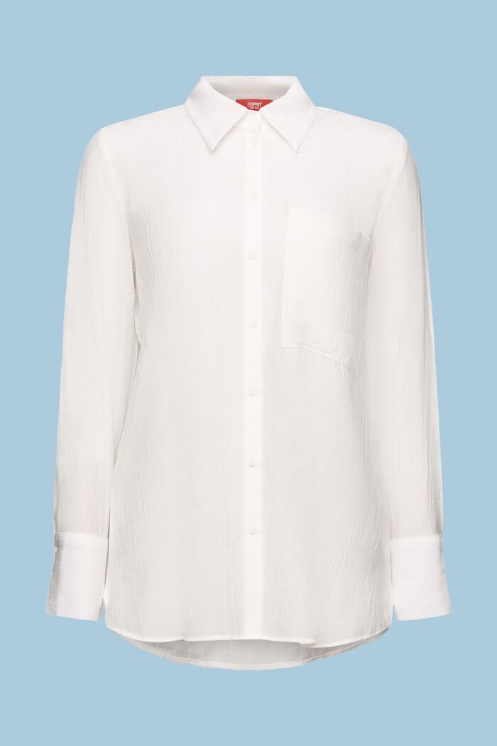 Krøllet T-shirt med lange ærmer, OFF WHITE, detail image number 6