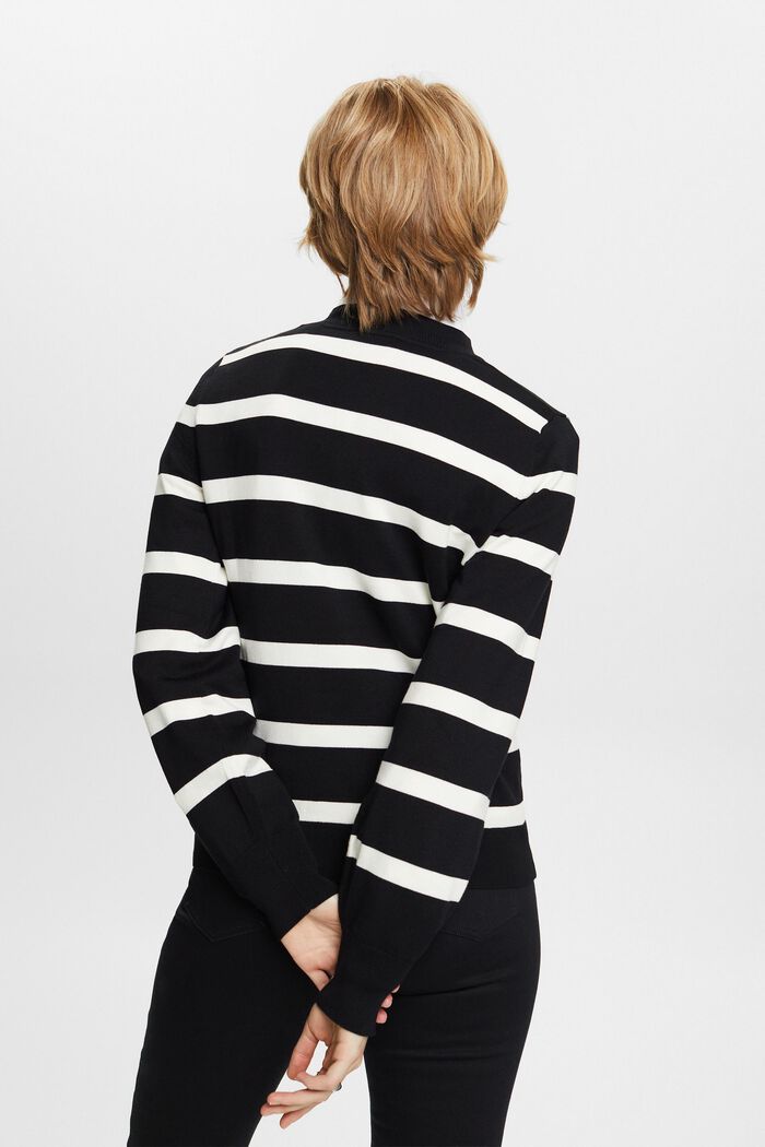 Stribet sweater med rund hals, NEW BLACK, detail image number 3