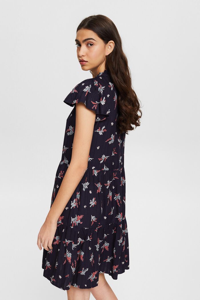 Blomstret kjole, LENZING™ ECOVERO™, NAVY, detail image number 2
