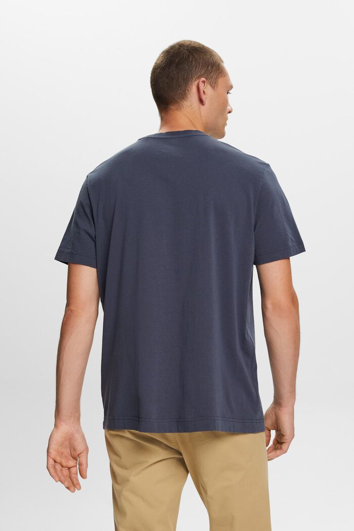 Jersey-T-shirt med rund hals, 100 % bomuld, PETROL BLUE, detail image number 3