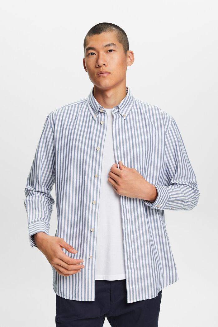 Button down-skjorte med Oxford-striber, GREY BLUE, detail image number 1