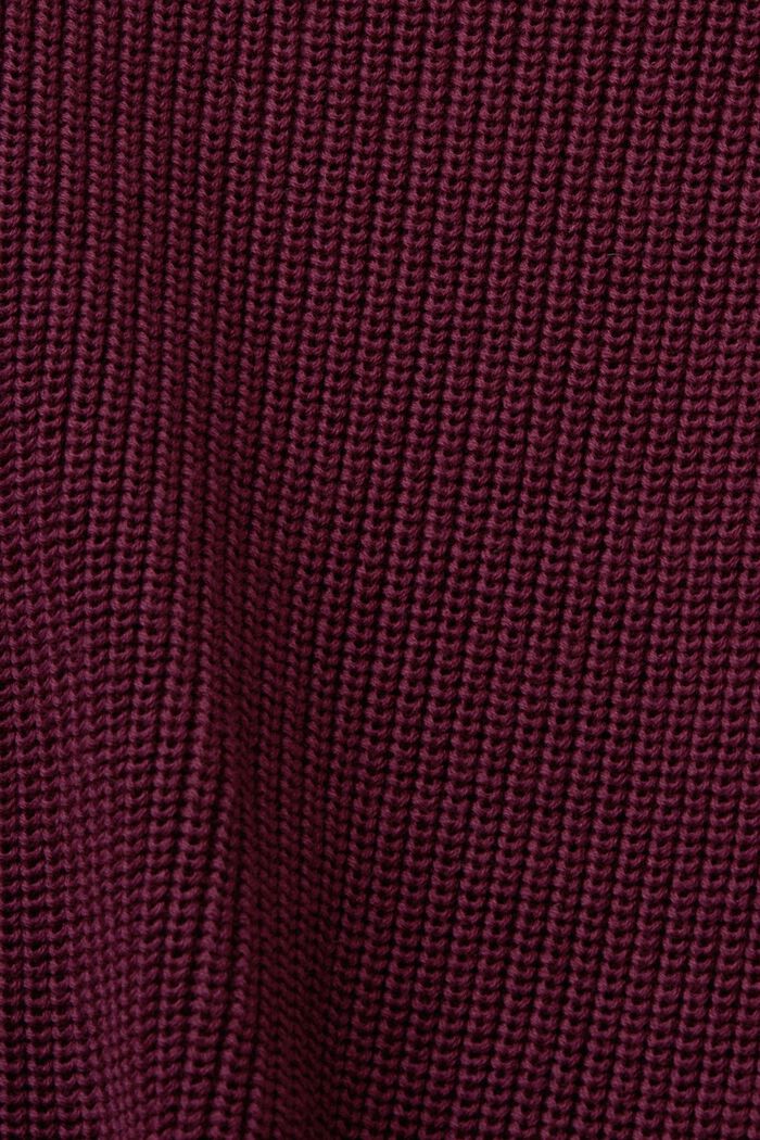 Ærmeløs cardigan, 100 % bomuld, AUBERGINE, detail image number 5