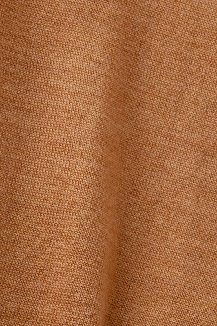 Oversized rullekravesweater i uld, CARAMEL, detail image number 5