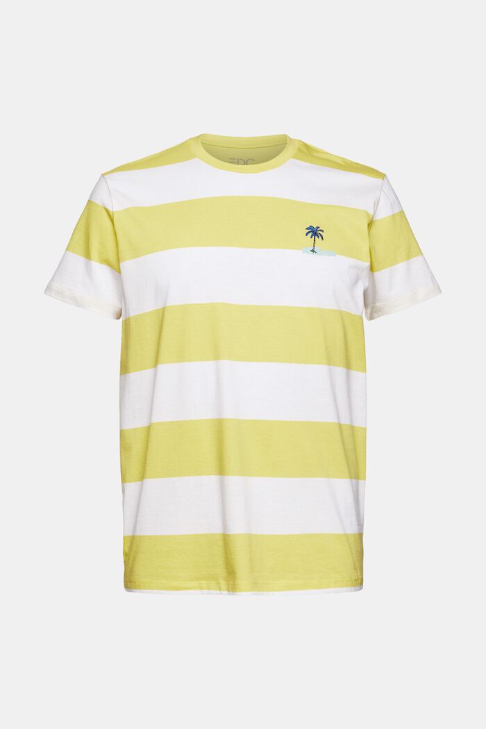 Jersey-T-shirt med striber og print, YELLOW, detail image number 6