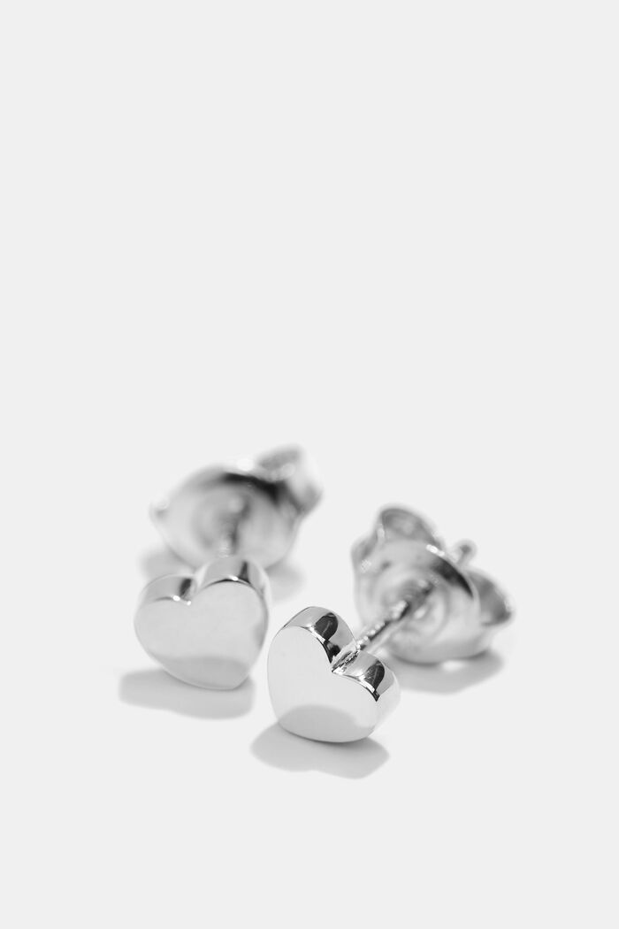 Hjerteformede ørestikker, i sterlingsølv, SILVER, detail image number 1