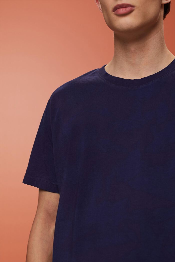 T-shirt med rund hals, 100 % bomuld, DARK BLUE, detail image number 2