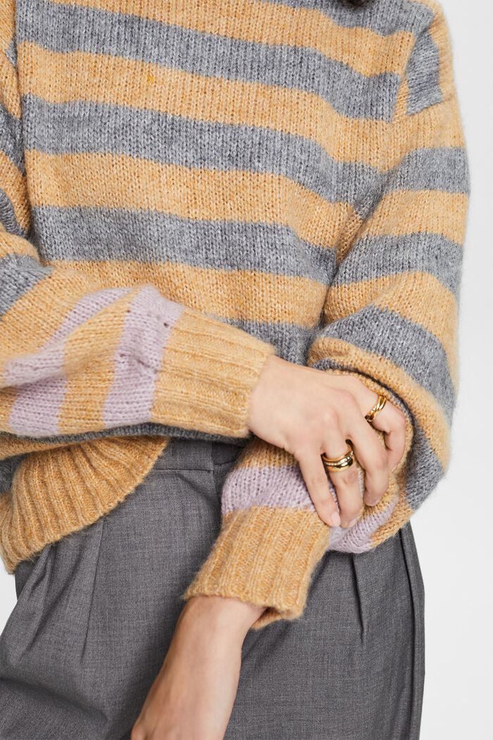 Stribet Sweater i uld-/mohairmiks, DUSTY NUDE, detail image number 2