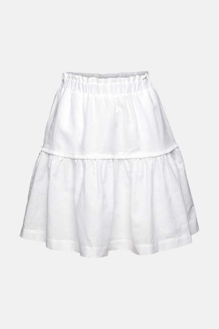 Kort nederdel i hørblanding, WHITE, detail image number 7