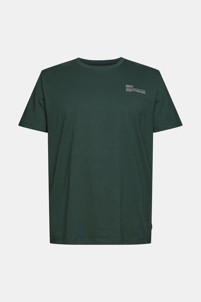 T-shirt i jersey med print, 100% økologisk bomuld, TEAL BLUE, detail image number 7