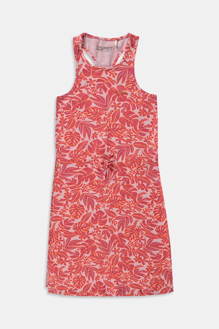 Kjole med tropisk mønster, ORANGE RED, detail image number 0